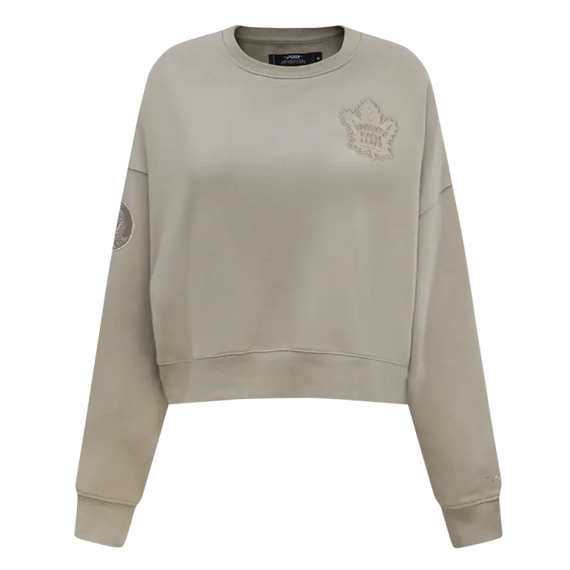 nhl toronto maple leafs neutral fleece crewneck taupe
